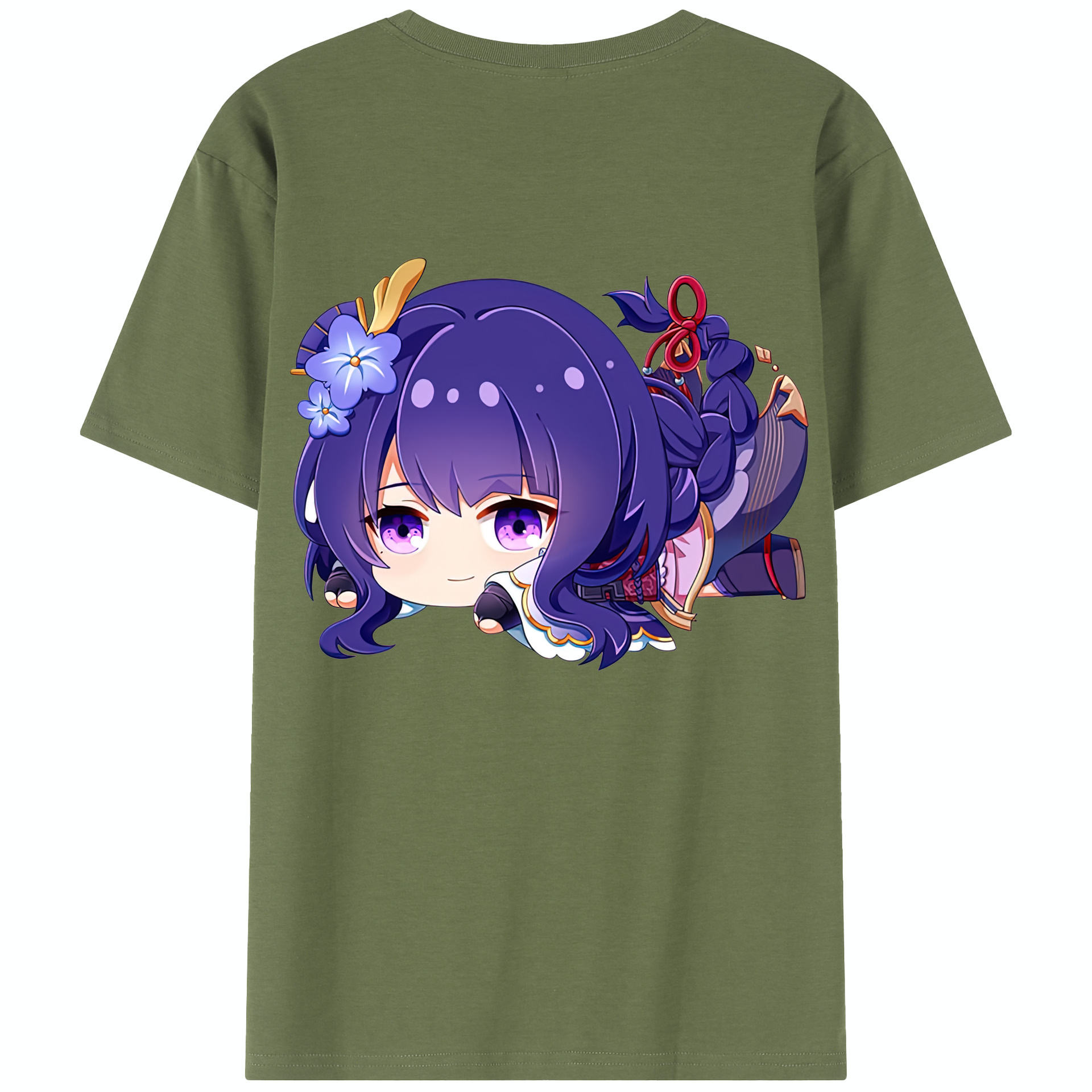 げんし神 雷電将軍 らいでんしょうぐん genshin Raiden Shogun 綿100％半袖Tシャツ（背面プリント）